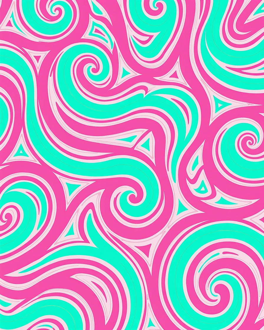 Vibrant Swirls Triangles Pattern Rug