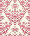 Ornate Damask Pink Floral Design Rug