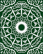 Abstract Dark Green Mandala Pattern Rug