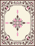Ornate Floral Brown Pink Classic Rug