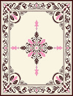 Ornate Floral Brown Pink Classic Rug