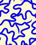 Bold Blue Wavy Pattern Rug