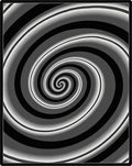 Abstract Black White Spiral Design Rug