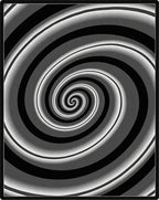 Abstract Black White Spiral Design Rug