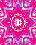 Vibrant Pink Mandala Floral Design Rug