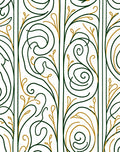 Art Nouveau Green Gold Abstract Vines Rug