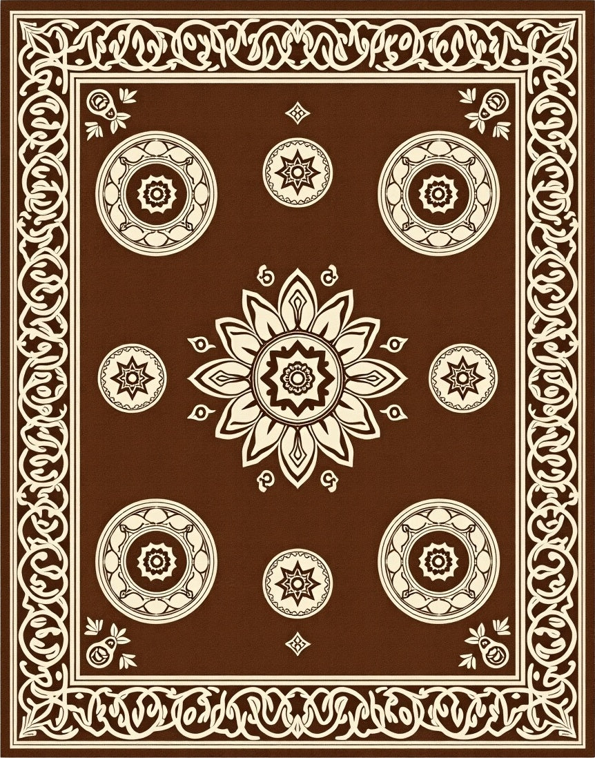 Mandala Floral Geometric Pattern Design Rug