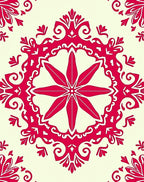 Ornate Red Floral Medallion Rug
