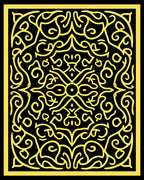 Classic Yellow Swirl Pattern Rug