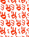 Bold Orange Abstract Doodle Pattern Rug