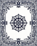 Ornate Floral Mandala Border Pattern Rug