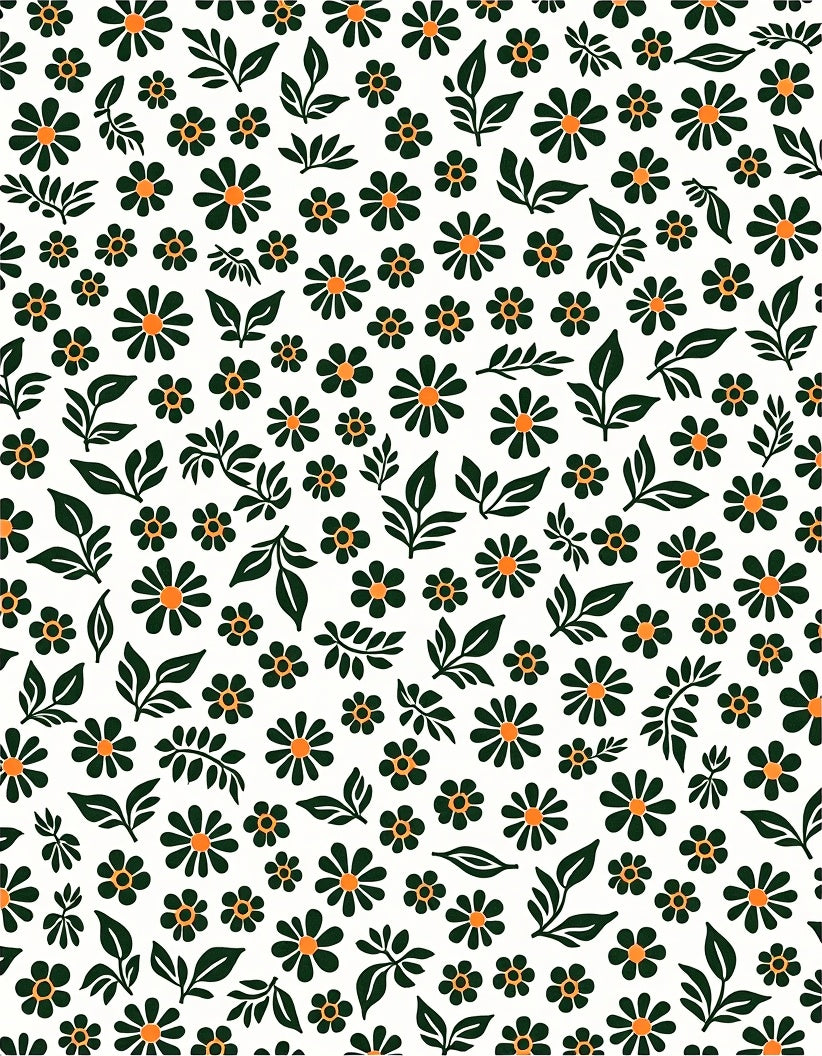 Retro Floral Pattern Rug