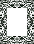 Elaborate Black Scroll Frame Design Rug