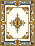 Elaborate Golden Bordered Floral Rug