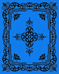Ornate Black Floral Frame Rug