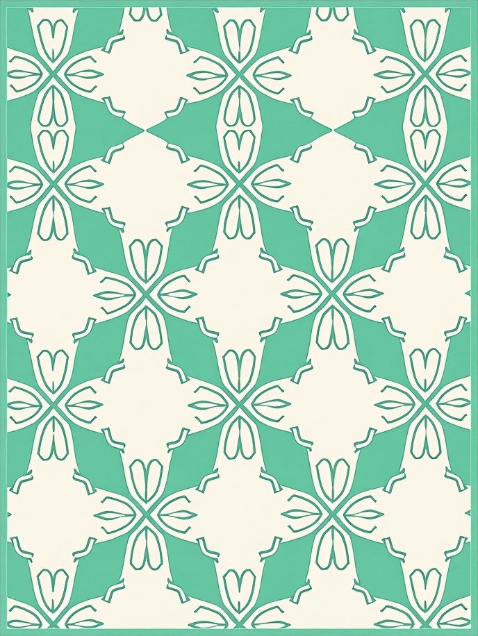 Mint Green Elegant Lattice Pattern Rug