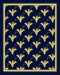 Art Deco Gold Floral Pattern Rug