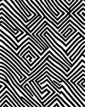 Bold Black White Maze Pattern Rug
