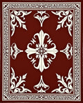 Antique Floral Medallion Border Design Rug