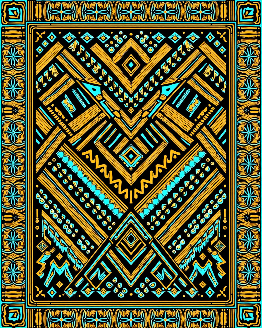 Bold Tribal Ethnic Geometric Design Rug