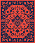 Navajo Inspired Floral Geometric Design Rug