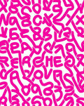 Hot Pink Graffiti Art Pattern Rug