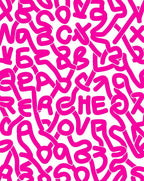 Hot Pink Graffiti Art Pattern Rug