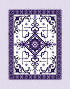 Elegant Purple Floral Mandala Pattern Rug