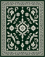 Elegant Floral Scrollwork Pattern Rug
