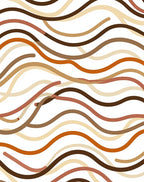 Wavy Earth Tones Stripes Rug