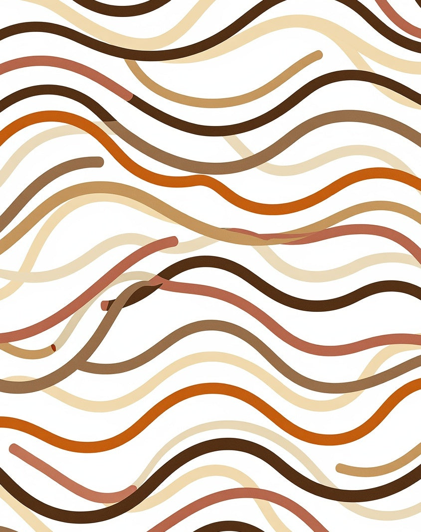 Wavy Earth Tones Stripes Rug