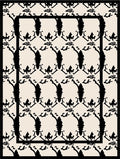 Black Formal Damask Pattern Rug