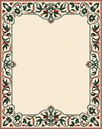 Ornate Floral Border Rug