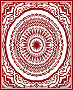 Traditional Red Intricate Mandala Pattern Rug