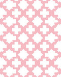 Pink White Geometric Diamond Pattern Rug