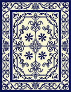 Vintage Inspired Floral Scrollwork Rug