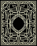 Black and Beige Geometric Outline Pattern Rug