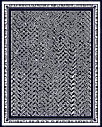 Bold Maze Patterned Monochrome Rug