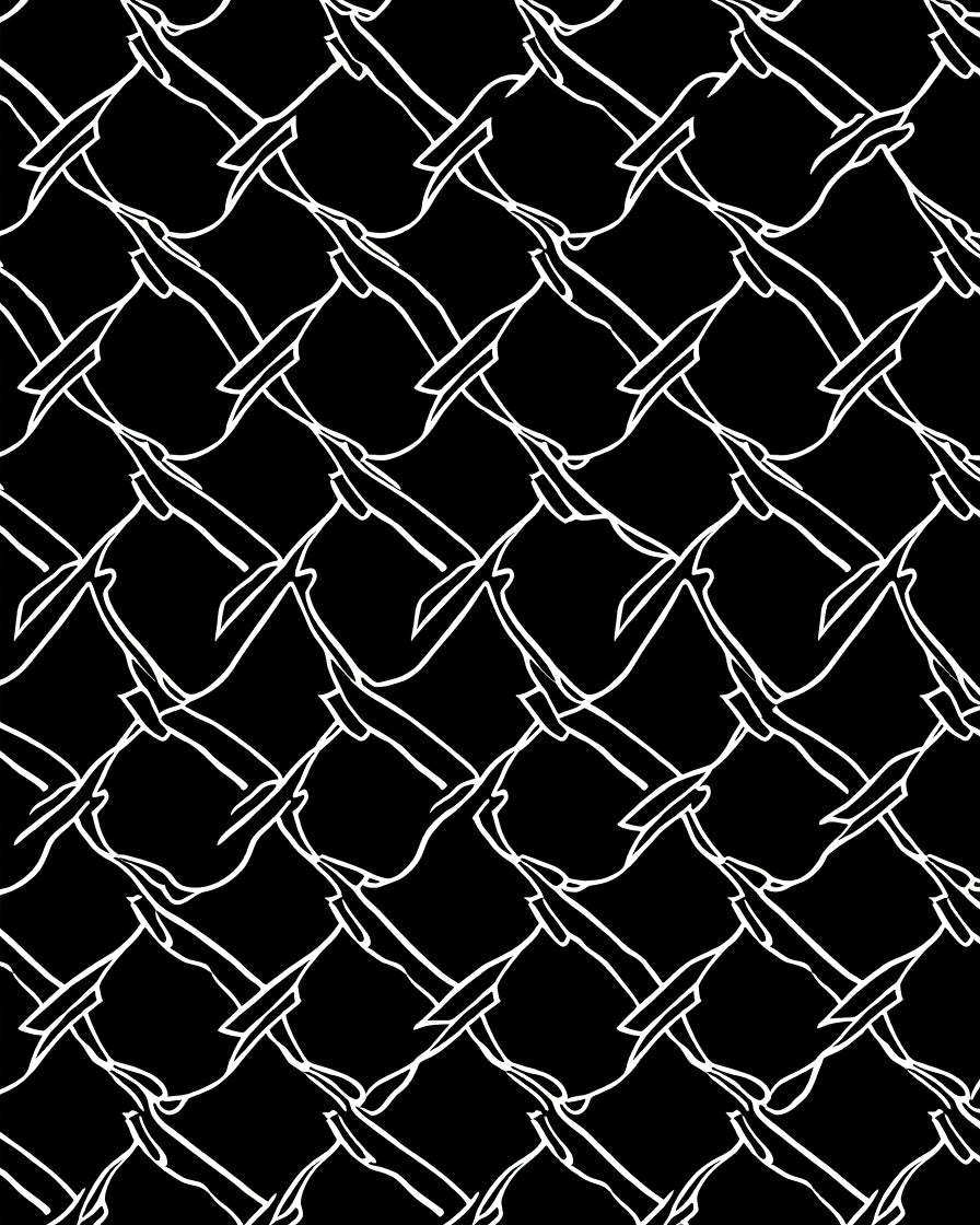 Abstract White Geometric Lattice Pattern Rug