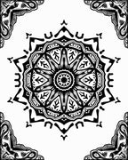 Black White Intricate Mandala Design Rug