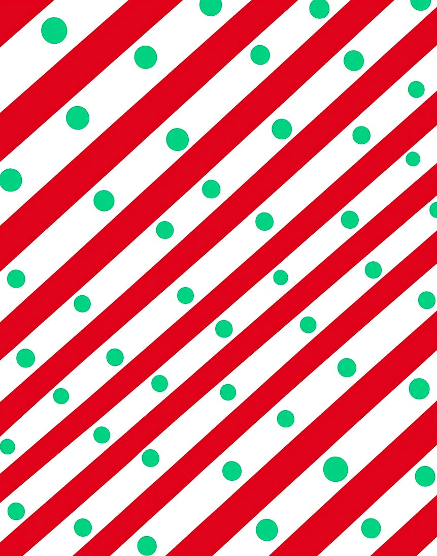 Red White Diagonal Stripe Polka Dot Rug