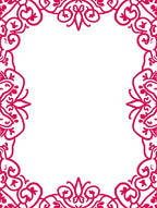 Intricate Fuchsia Swirl Border Design Rug