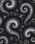 Abstract Swirls and Stars Pattern Rug