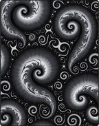 Abstract Swirls and Stars Pattern Rug