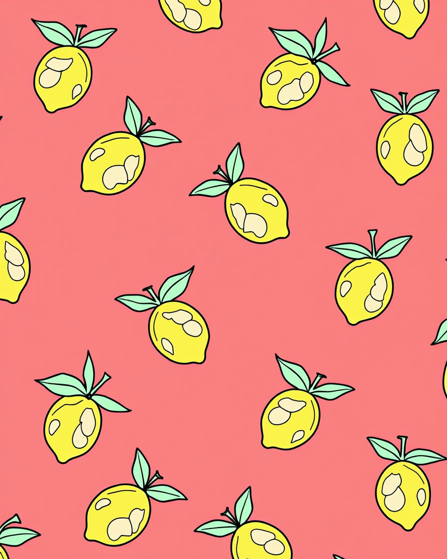 Citrus Delight Lemon Pattern Rug