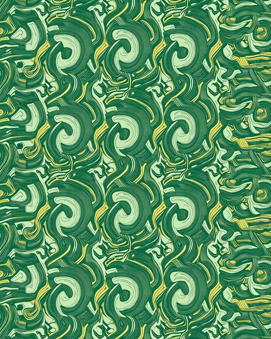 Organic Swirls Patterned Emerald Design Rug