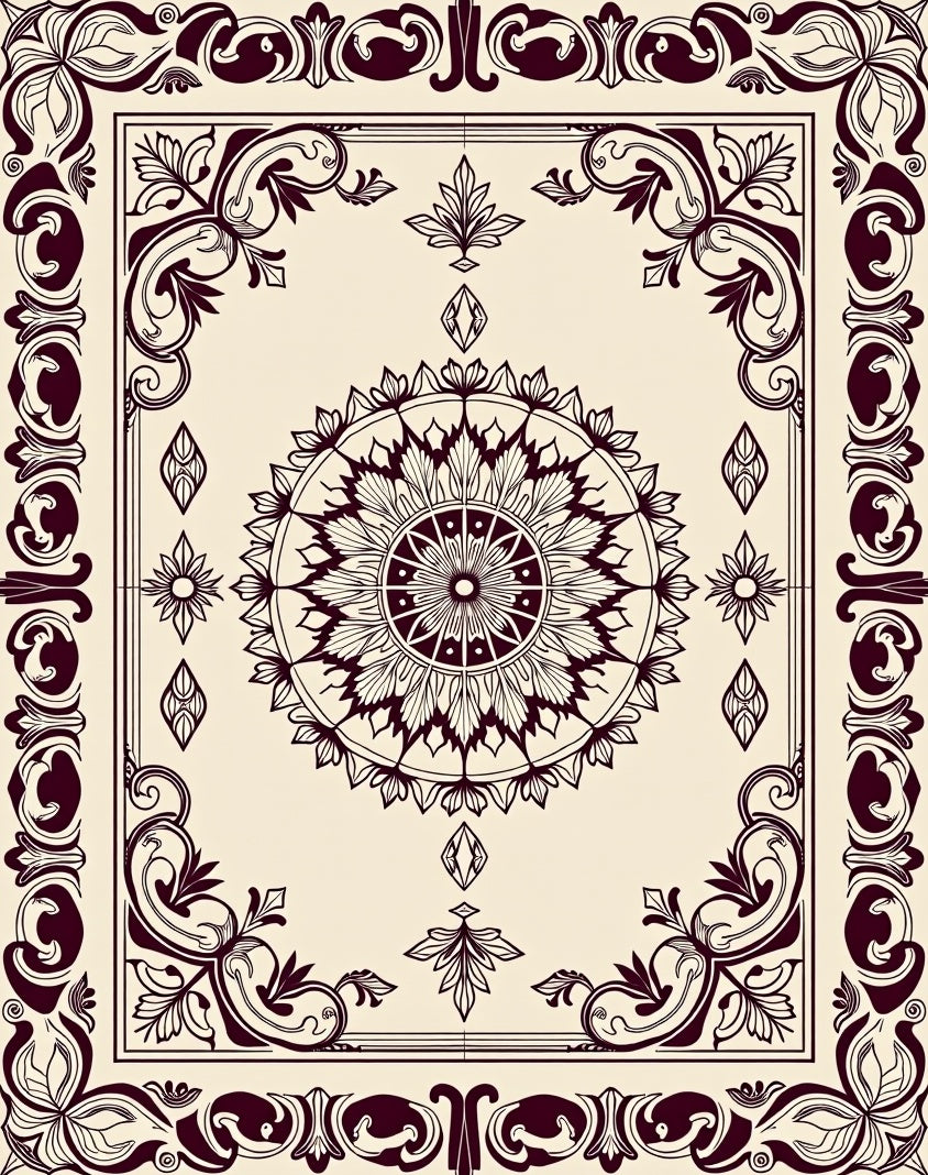 Intricate Floral Mandala Pattern Rug
