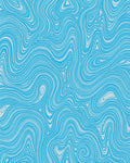 Abstract Blue Swirl Pattern Rug