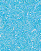 Abstract Blue Swirl Pattern Rug