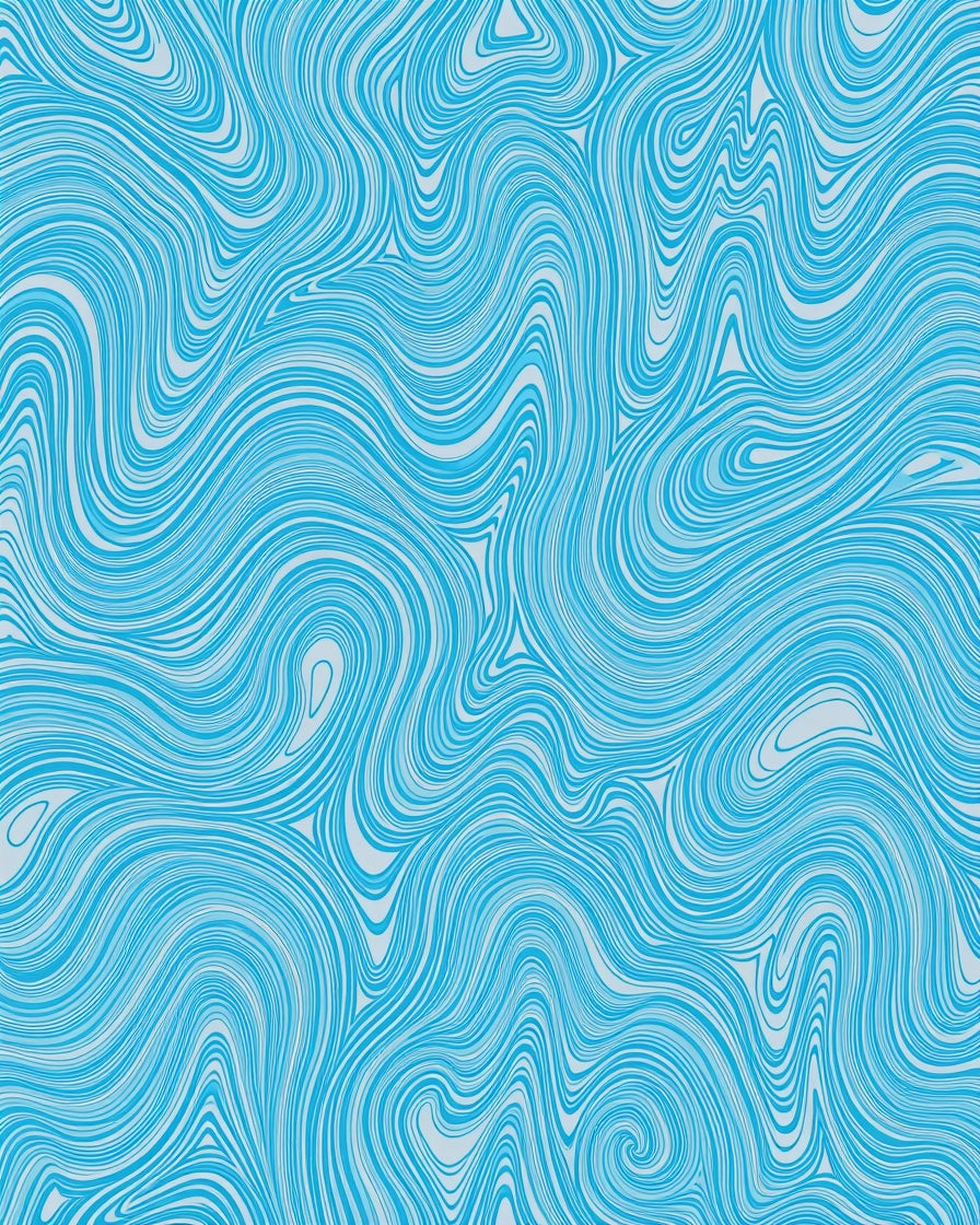 Abstract Blue Swirl Pattern Rug